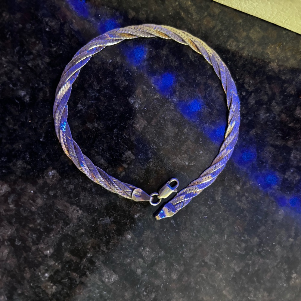 😎ITALY 925 SILVER MENS 8” or women Braided Bracelet😎lays flat nicely😎😎😎😎😎😎😎😎😎😎😎